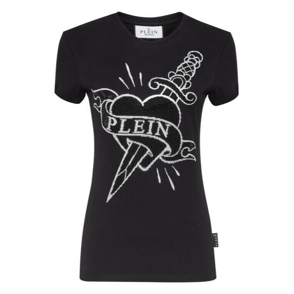 PHILIPP PLEIN T-shirt Sexy Pure Love Women Black Size S MSRP $710